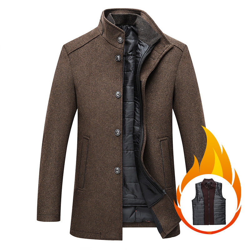 Casual Men's Woolen Coat - Formal Wear mens coat Distinguished Fine Apparel Camel M