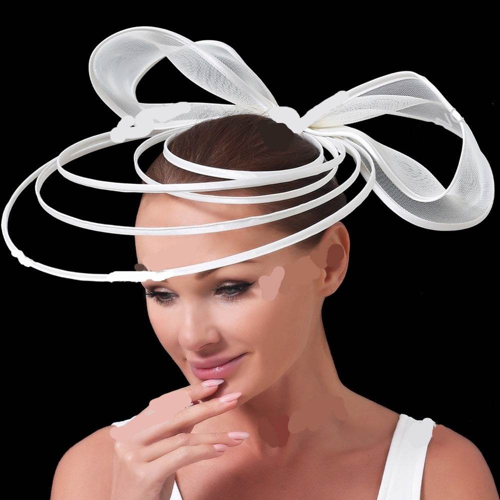 Racing Festival Fashion High-end Top Hat Hair Accessories ladys hats Distinguished Fine Apparel Creamy white