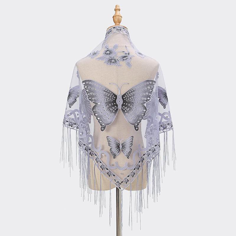 Absolutely Gorgeous Lace Triangle Lady's Scarf ladys skafs Distinguished Fine Apparel 18 Light Purple 150to65cm