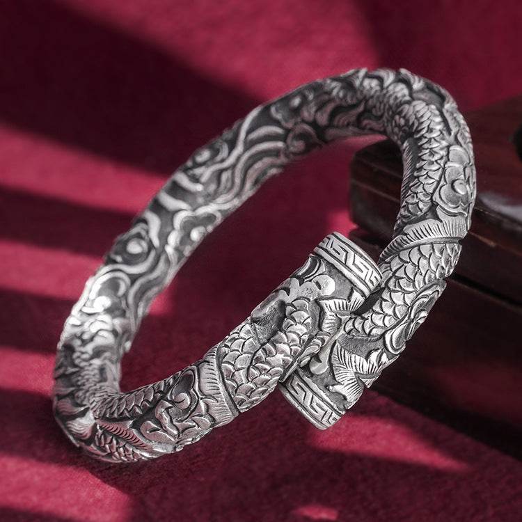 Eccentric Men's Silver Double Head Bead Playing Bracelet - true sartorial distinction gents accessorys Distinguished Fine Apparel