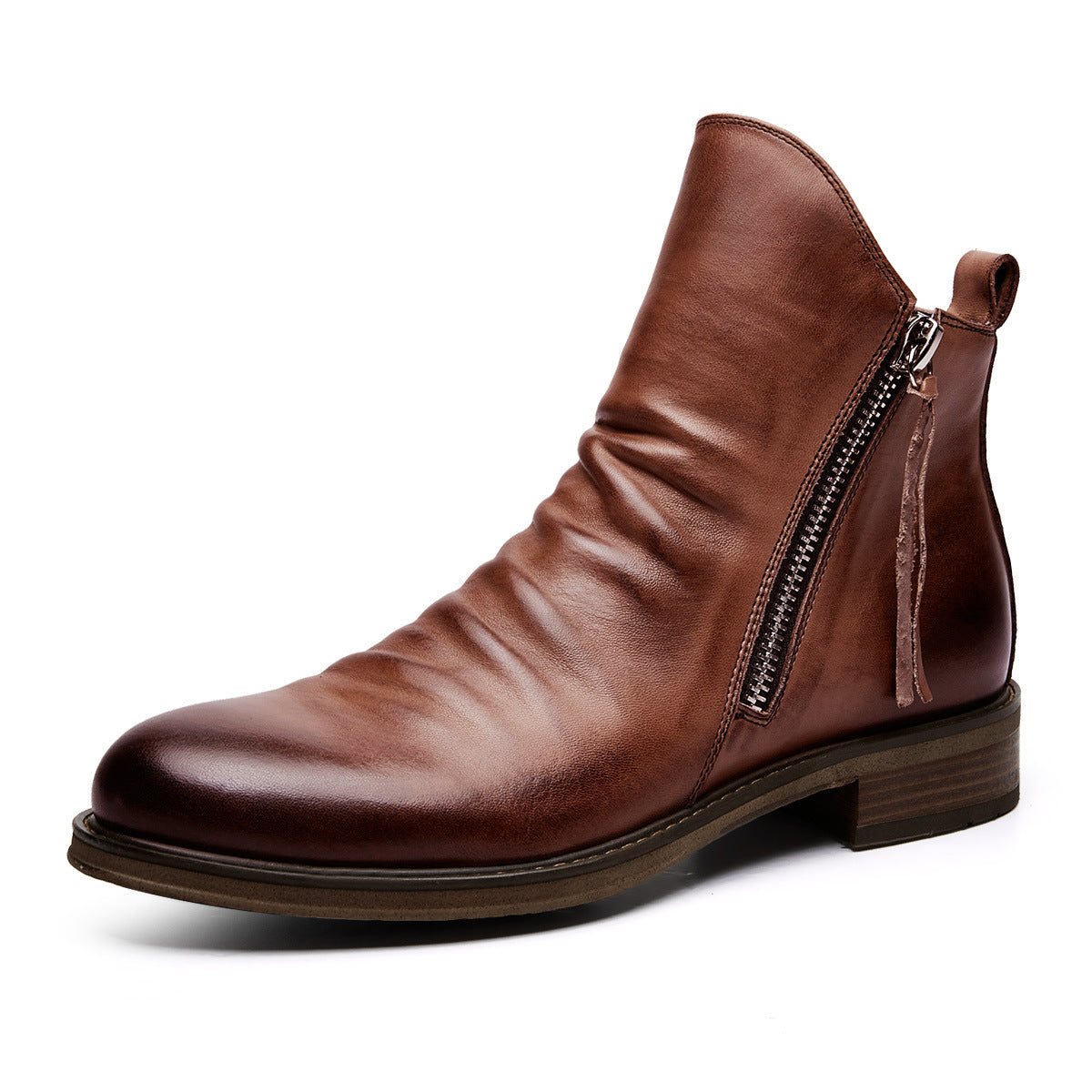 Double side zipper non-slip men's boots mens shoes Distinguished Fine Apparel