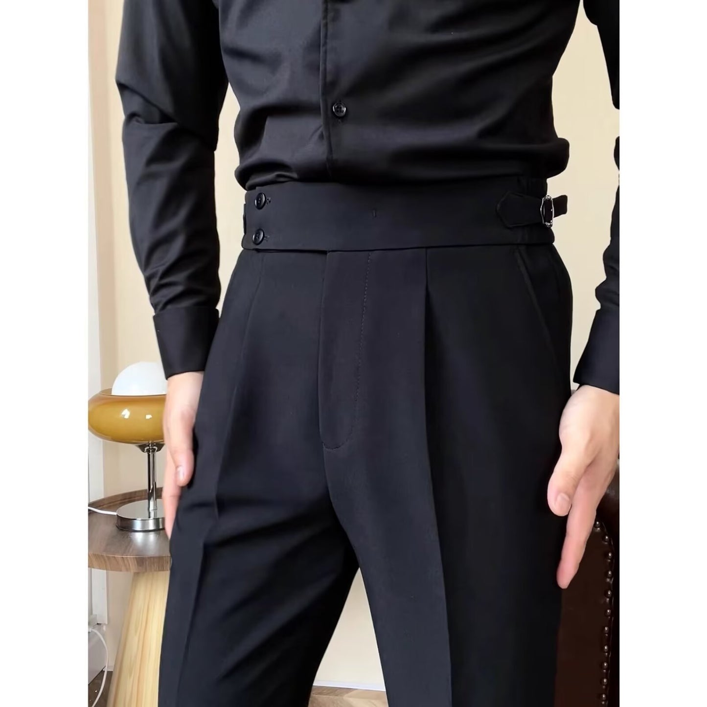 Men's High-waisted Straight-leg Trousers Casual Dress Pants mens pants Distinguished Fine Apparel