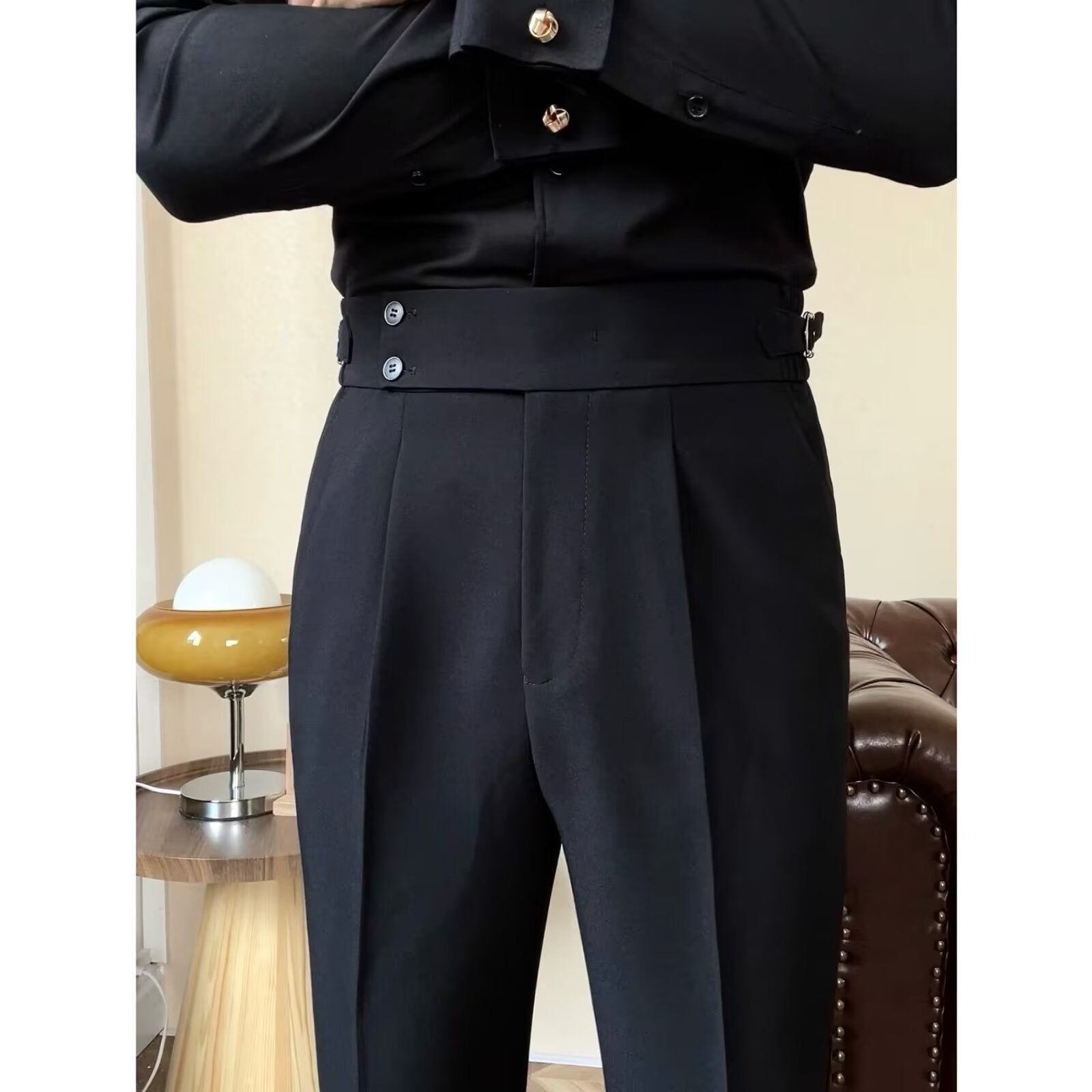 Men's High-waisted Straight-leg Trousers Casual Dress Pants mens pants Distinguished Fine Apparel