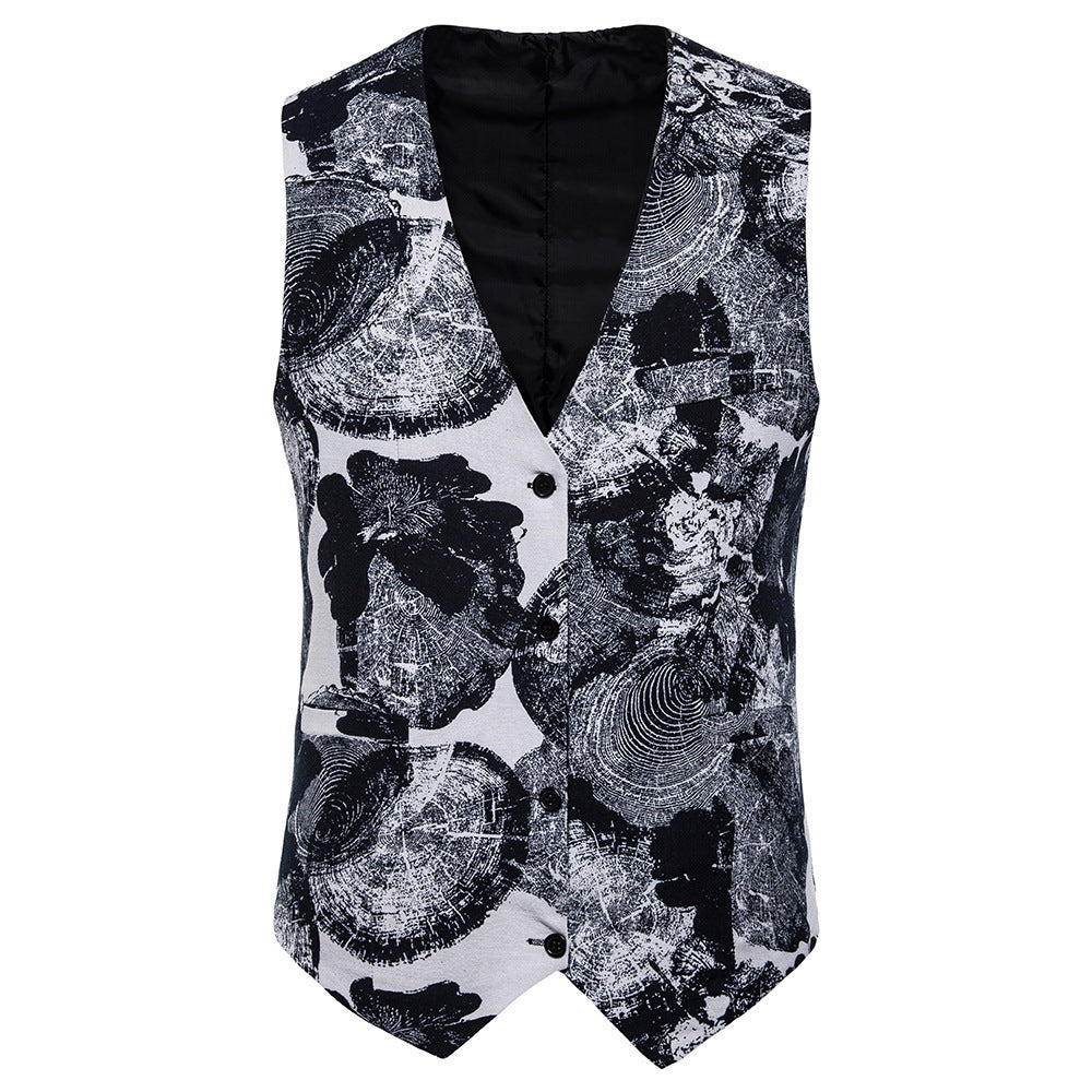 Men's Casual Ethnic Print Vest gents vest Distinguished Fine Apparel MJ03 M