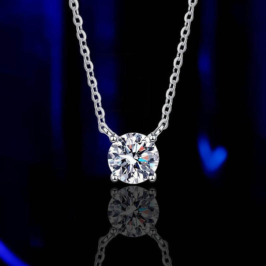 Ladies Light Luxurious S925 Sterling Silver - Exquisite Moissanite 1-5 Karat Gem Stone ladys accessorys Distinguished Fine Apparel