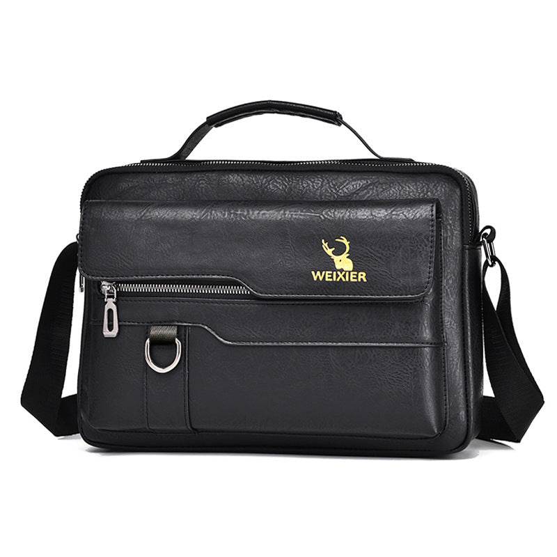 Men's Messenger Bag - Crossbody Bag Business Travel Casual Mens Bag Distinguished Fine Apparel Horizontal Style Black
