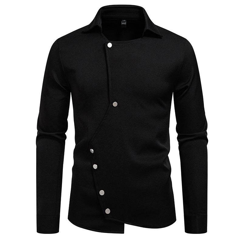 New High-Grade Long Sleeved Shirt for Men mens shirt Distinguished Fine Apparel Black S