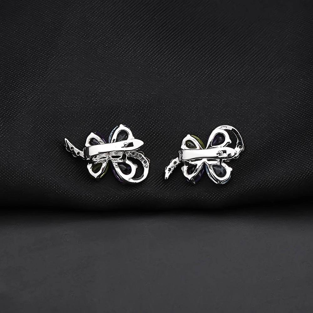 Butterfly shaped Gem 925 Silver Earrings - Beautifully Made ladys earrings Distinguished Fine Apparel