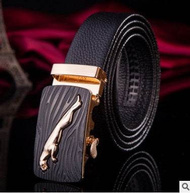 Men's Professional Business leather belt With automatic buckle formal wear Distinguished Fine Apparel 24 110 130cm
