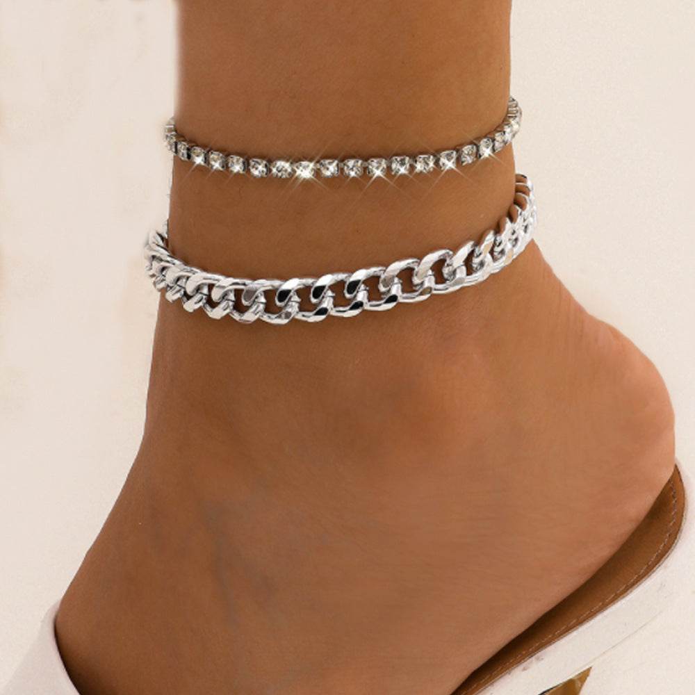 Personalized Exaggerated Claw Chain Anklet Set – Bold, Bling, and Unapologetically You ladys accessorys Distinguished Fine Apparel