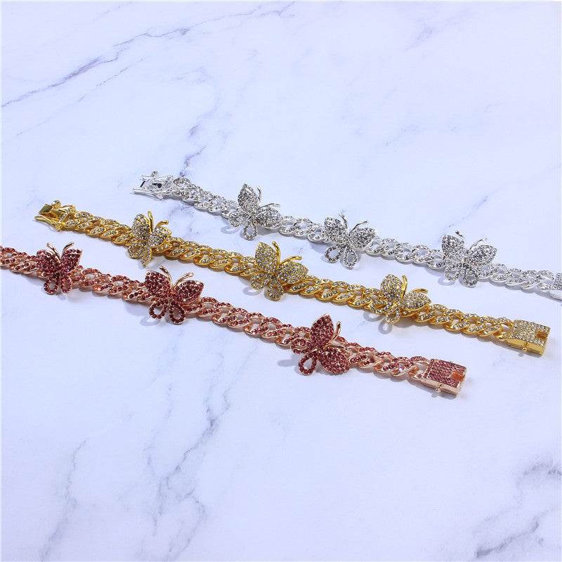 Retro Butterfly Cuban Anklet – Simple Elegance with a Bold Twist ladys accessorys Distinguished Fine Apparel