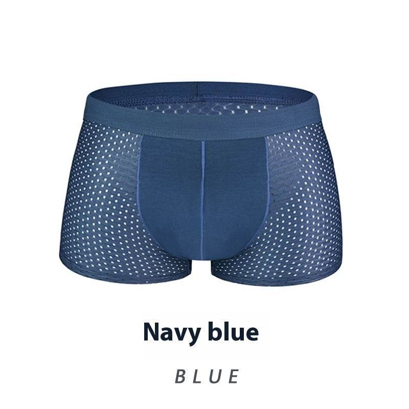 Ice Silk Men's Plus Size Boxer Briefs Gents Undergarments Distinguished Fine Apparel Blue 2XL