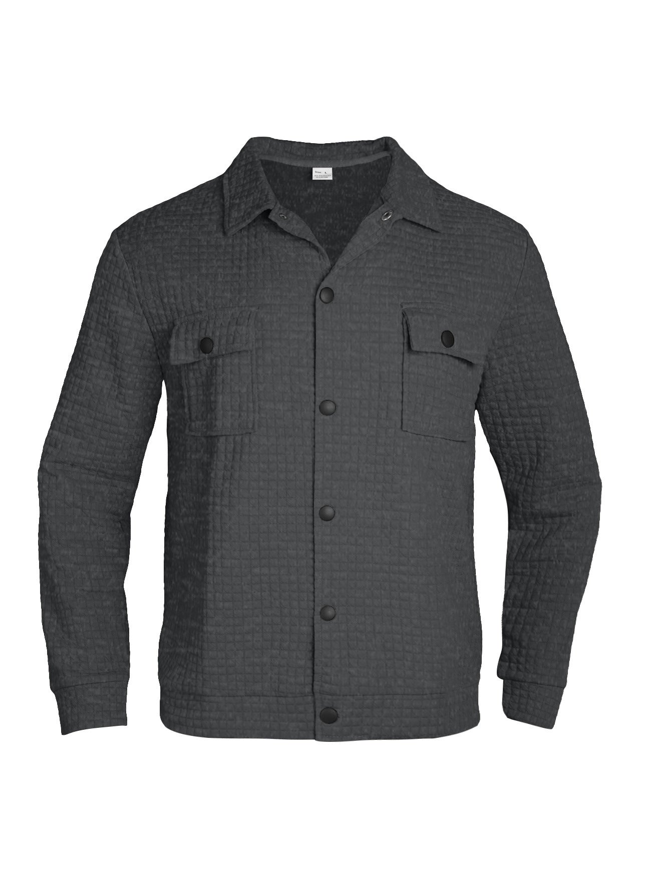 Casual Jacquard Checkered Loose Knit Work Wear For Men mens coat Distinguished Fine Apparel Gray S