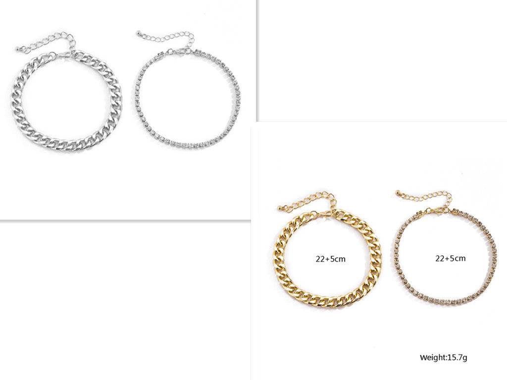 Personalized Exaggerated Claw Chain Anklet Set – Bold, Bling, and Unapologetically You ladys accessorys Distinguished Fine Apparel Gold and silver