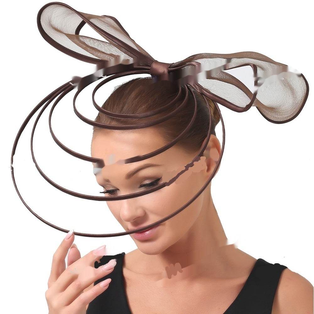 Racing Festival Fashion High-end Top Hat Hair Accessories ladys hats Distinguished Fine Apparel Brown