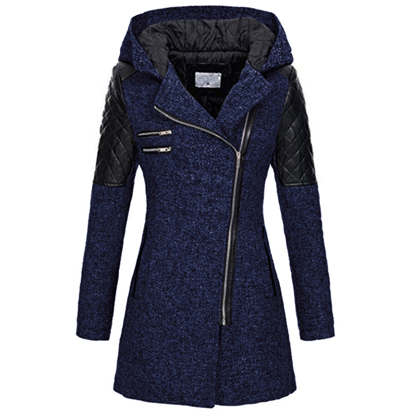 Women's Warm Coat - Thick Woolen Winter Windbreaker - Hooded womens coat Distinguished Fine Apparel