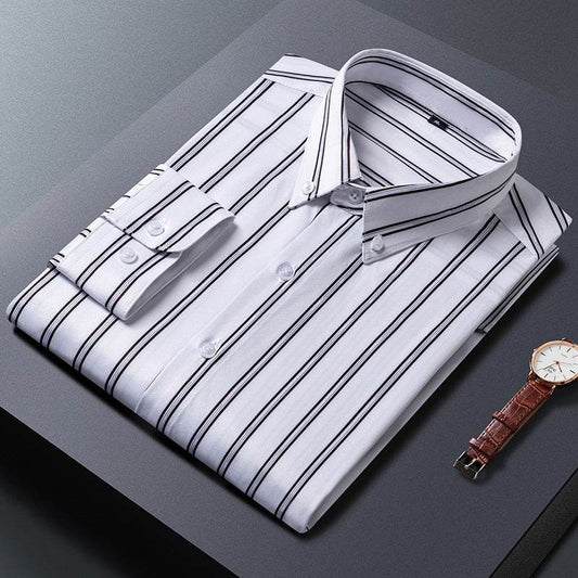 Business Casual Slim-Fitting Striped Shirt for Men mens shirt Distinguished Fine Apparel