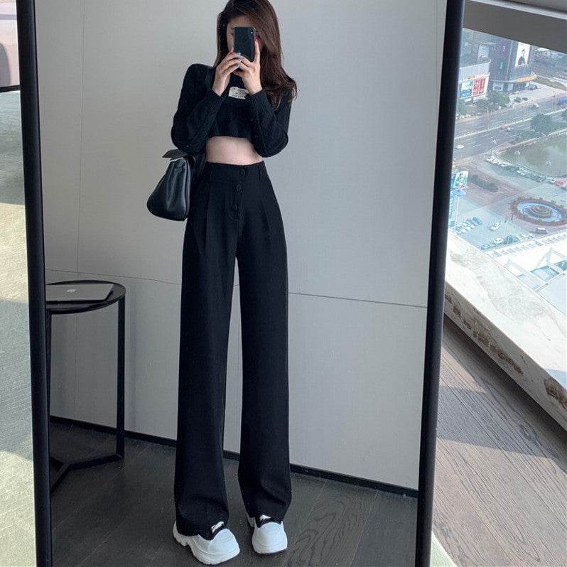 Suit Pants Straight Loose Autumn And Winter - Slim Wide Leg ladys pants Distinguished Fine Apparel