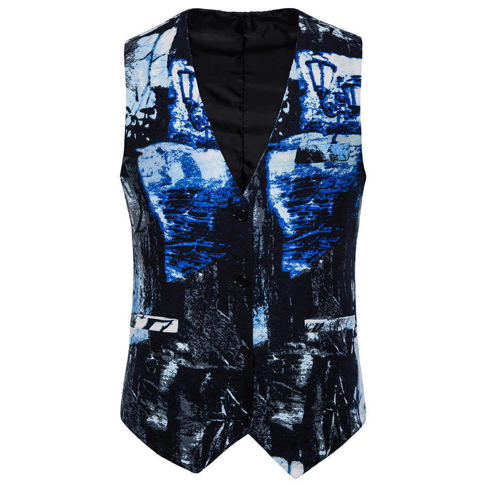 Men's Casual Ethnic Print Vest gents vest Distinguished Fine Apparel MJ06 M