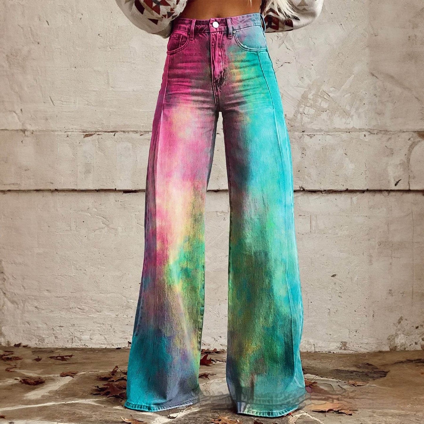 Foreign Plus Size Women's Casual Pants - Thin Jeans Wide Leg ladys pants Distinguished Fine Apparel