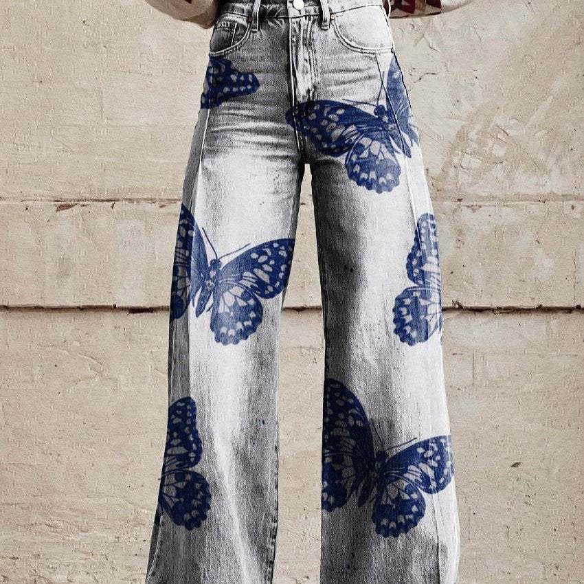 Women's Wide-leg Casual Trousers - Eccentric 3D Printed Statement Pants ladys pants Distinguished Fine Apparel