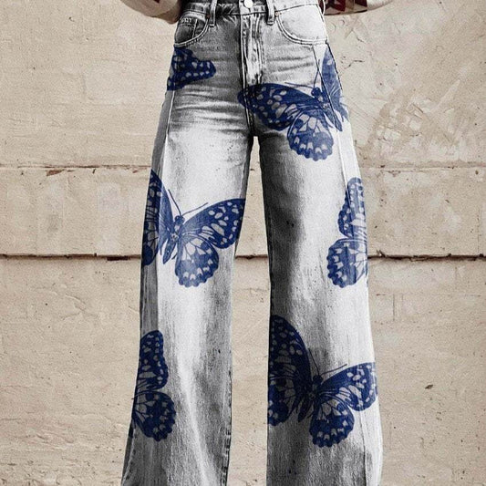 Women's Wide-leg Statement Pants - Casual 3D Printed For the Eccentric ladys pants Distinguished Fine Apparel