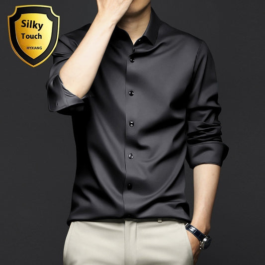 Long Sleeve Shirt Men's Anti-wrinkle Non-ironing Business Clothing Shirt gents Shirts Distinguished Fine Apparel