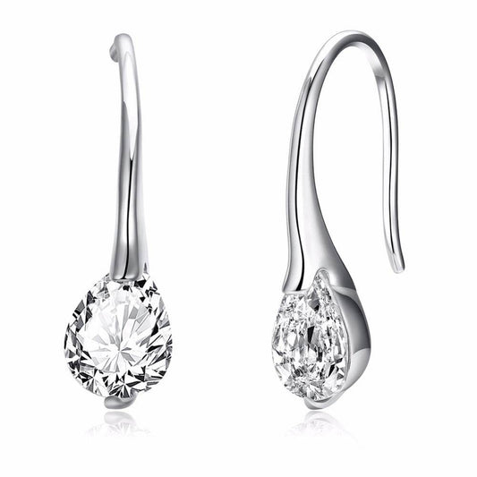 Sterling silver drop earrings - Streamlined Beauty ladys earrings Distinguished Fine Apparel
