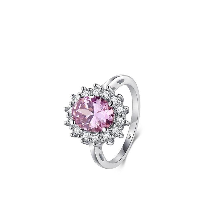 Light Luxury Rings Exquisite Simple And Versatile 925 Silver Ins Style Design Jewelry ladys ring Distinguished Fine Apparel Pink US10