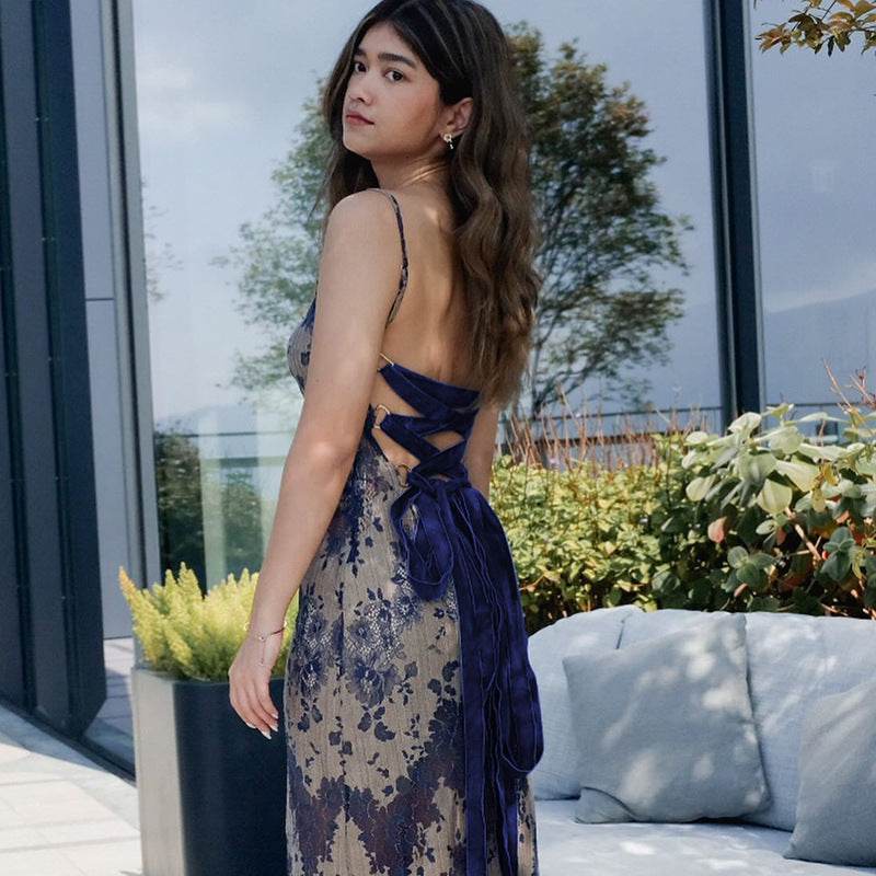 Elegant Stylish Long Women's Dress - Scraped Backless Beauty ladys dresses Distinguished Fine Apparel