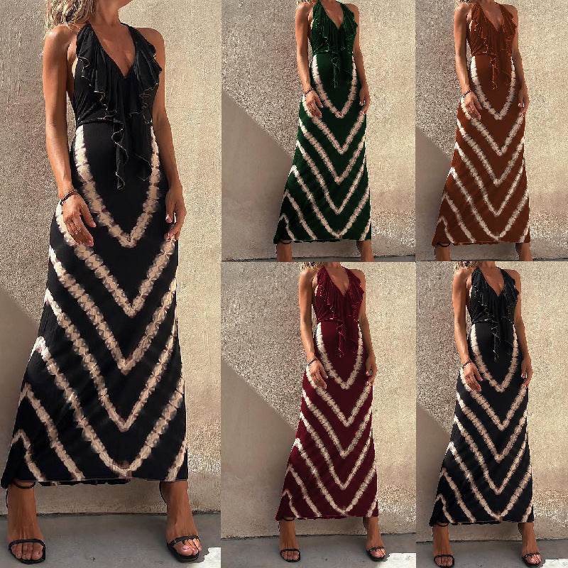 Women's A-Line Dress - Long Sleeveless V-Neck Exquisite Design ladys dresses Distinguished Fine Apparel