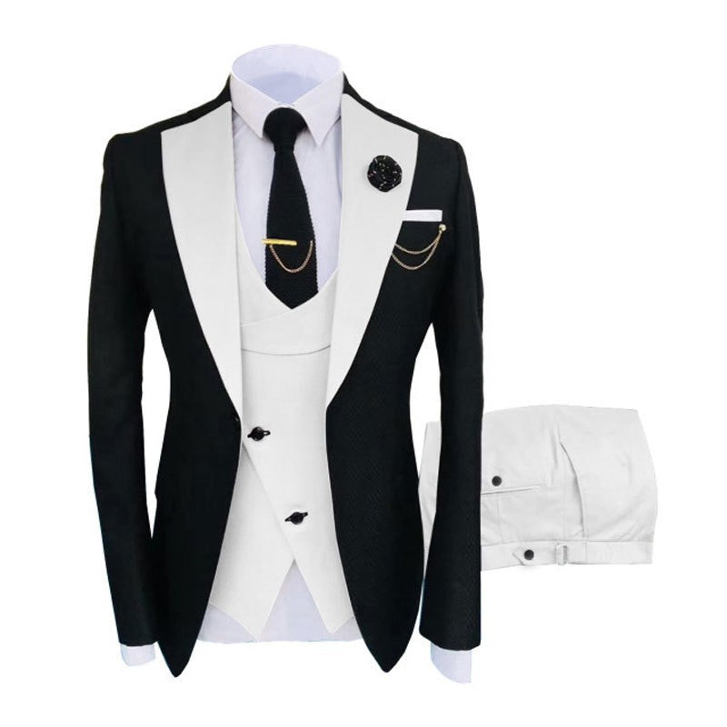 Gentlemen's Fine Formal Wear - Business, Celebratory Statement Suit mens suit Distinguished Fine Apparel Black And White 5XL