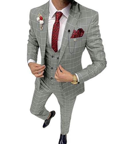 Classic Gentlemens Versatile Lattice Three-piece Suit gents suit Distinguished Fine Apparel