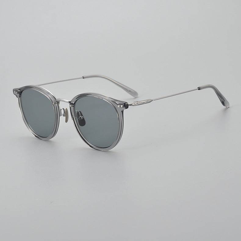 Japanese Handmade Polarized Sunglasses – Medium Gold Pure Titanium Frame ladys sunglasses Distinguished Fine Apparel Transparent Gray