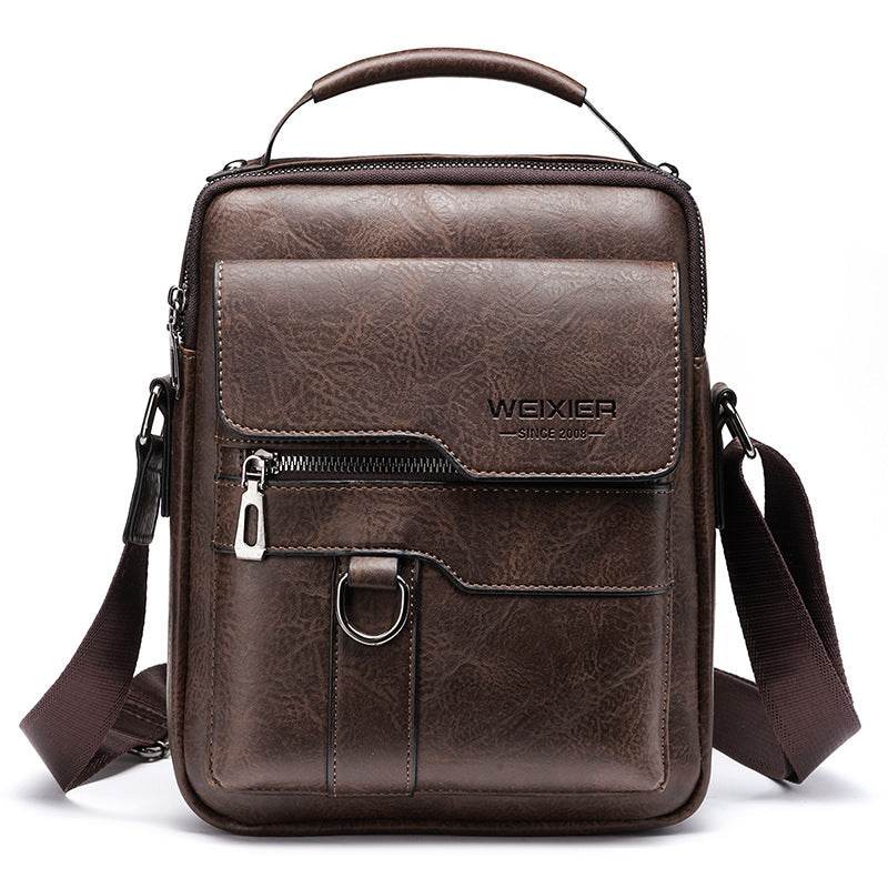 Men's Messenger Bag - Crossbody Bag Business Travel Casual Mens Bag Distinguished Fine Apparel Dark Brown