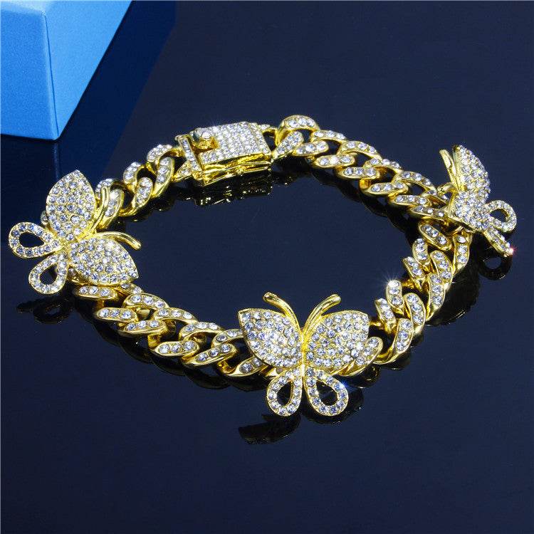 Retro Butterfly Cuban Anklet – Simple Elegance with a Bold Twist ladys accessorys Distinguished Fine Apparel Gold