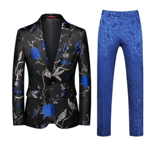 Mens suit that commands - Eccentric Fashion mens suit Distinguished Fine Apparel Blue plus blue trouser suit M