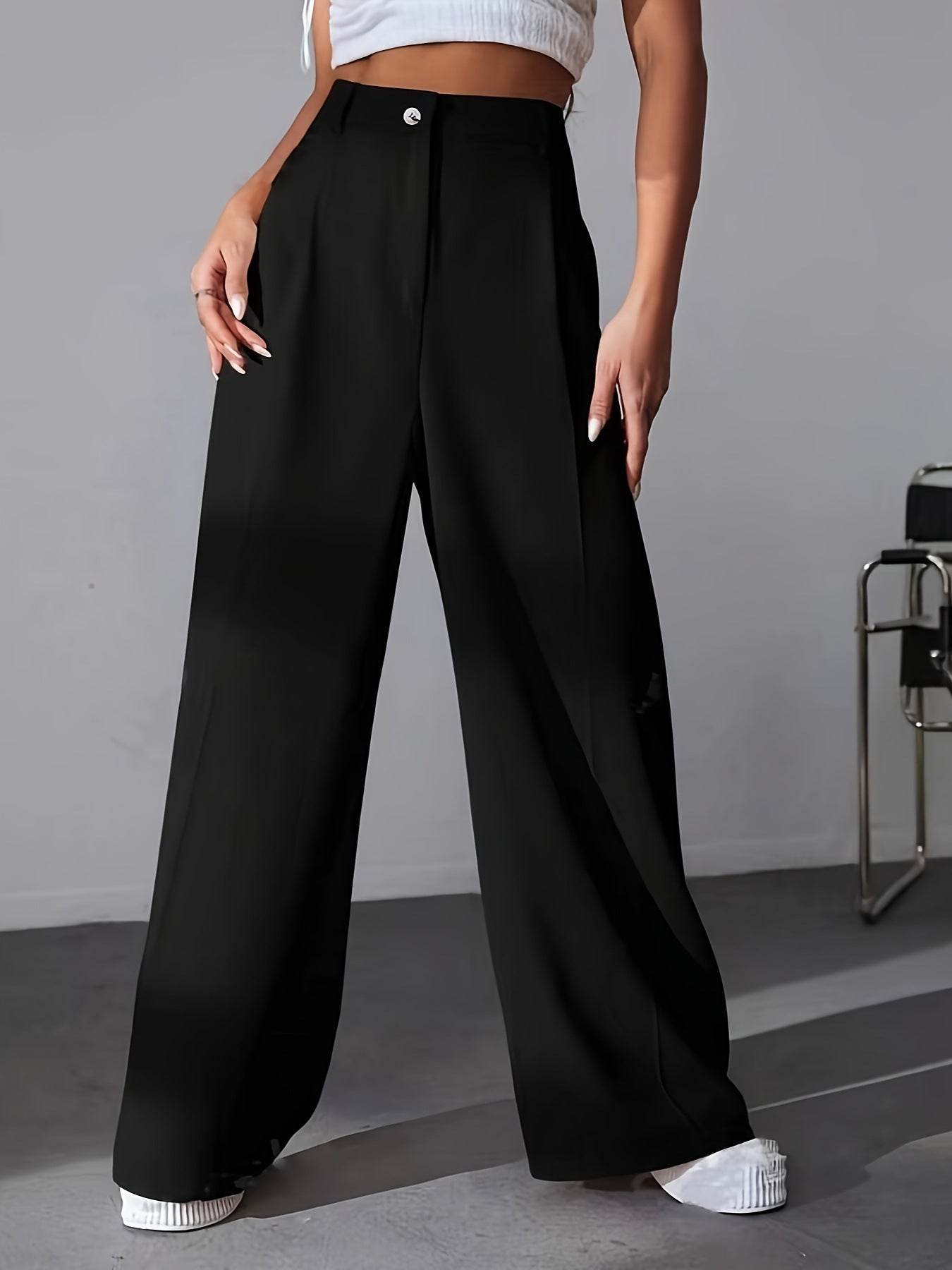 European And American Style - Women's Trousers Casual Straight Pants ladys pants Distinguished Fine Apparel Black S