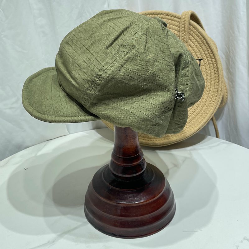 Minimalist Washed Cotton Solid Color Beret womens hat Distinguished Fine Apparel 2 Army Green M