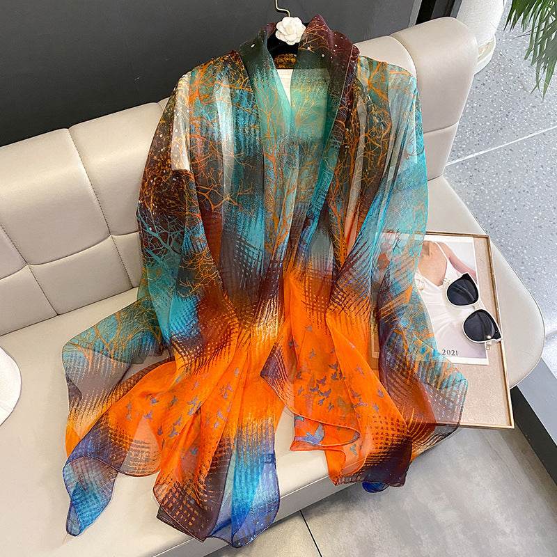 Elegant ladys Scarf - Long Elegant Vibrant ladys skafs Distinguished Fine Apparel