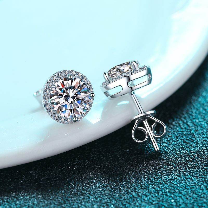 Women's Mosonite S925 Sterling Silver Earrings ladys earrings Distinguished Fine Apparel