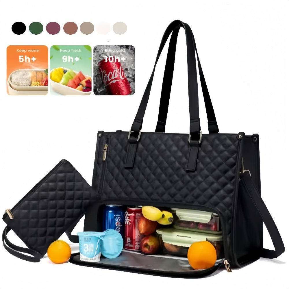 Women's Insulated Leak-proof Large Day Bag - Formal Looking Practical in Hot Country's Lady's Bags Distinguished Fine Apparel