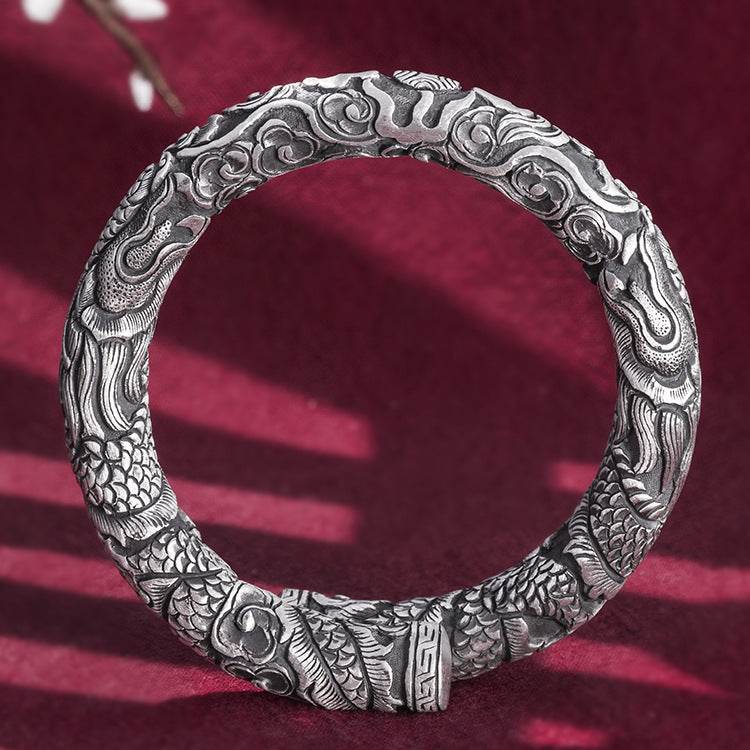 Eccentric Men's Silver Double Head Bead Playing Bracelet - true sartorial distinction gents accessorys Distinguished Fine Apparel