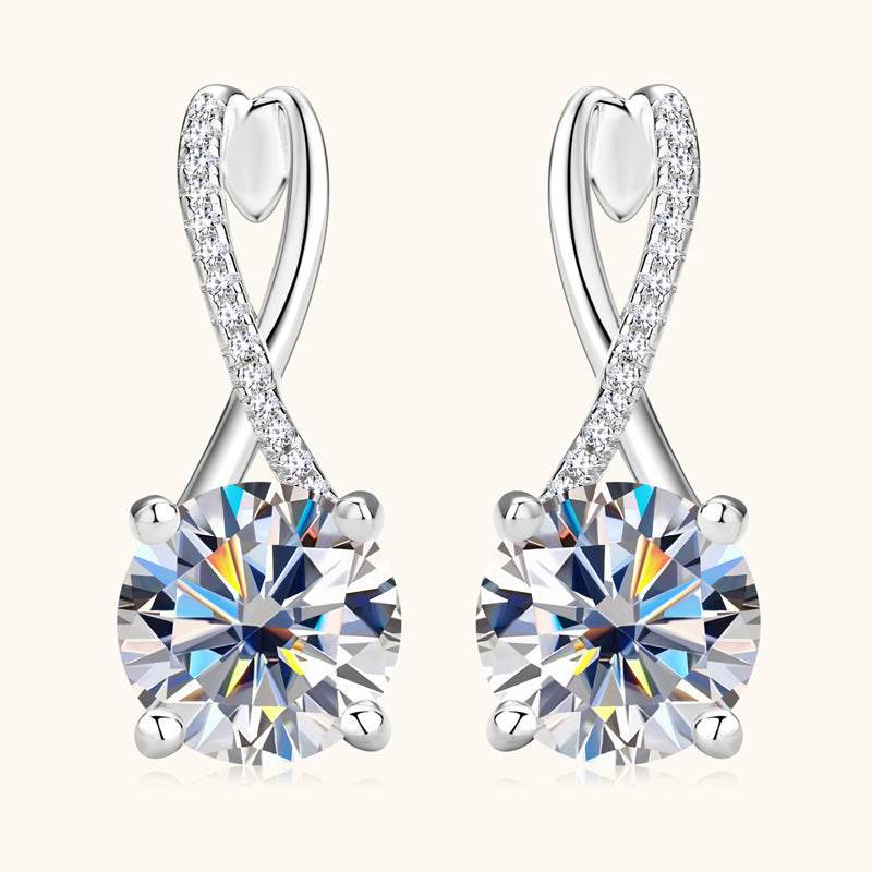 High-Grade S925 Sterling Silver Diamond Earrings – Timeless Sparkle & Luxury ladys earrings Distinguished Fine Apparel Silver 2 Karat