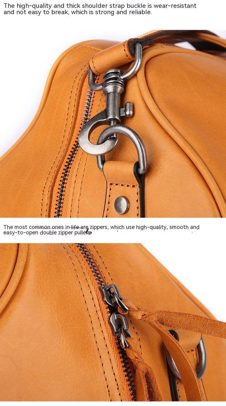 Distinguished Gents Leather Travel Bag Large Capacity Casual Portable gents bag Distinguished Fine Apparel