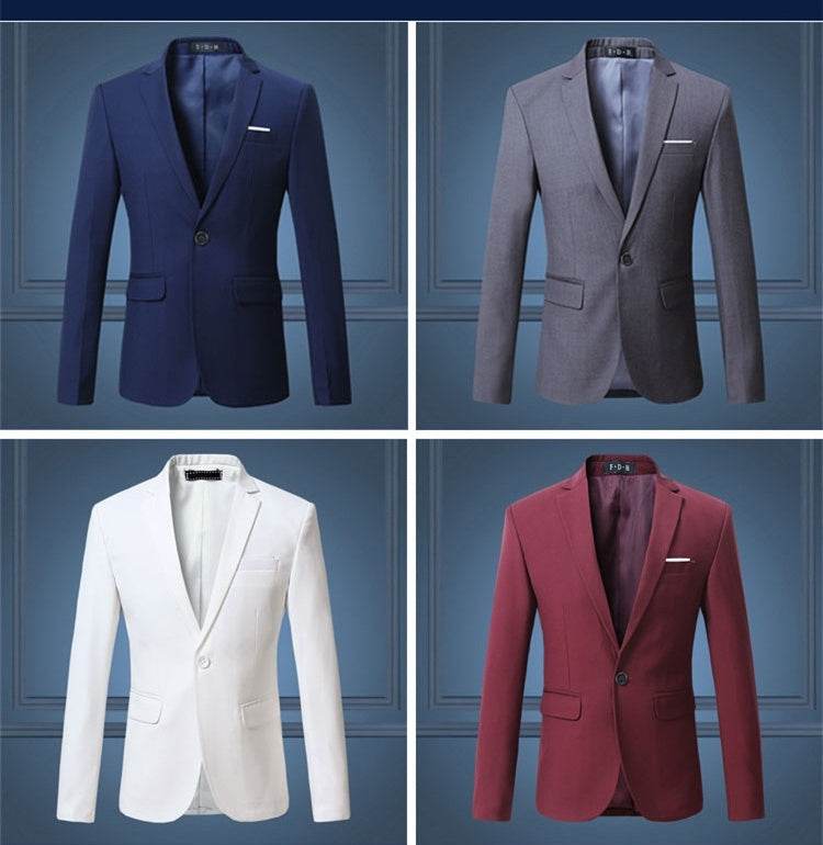 Spring And Autumn Solid Color Casual One Button Gent's Coat gents jacket Distinguished Fine Apparel