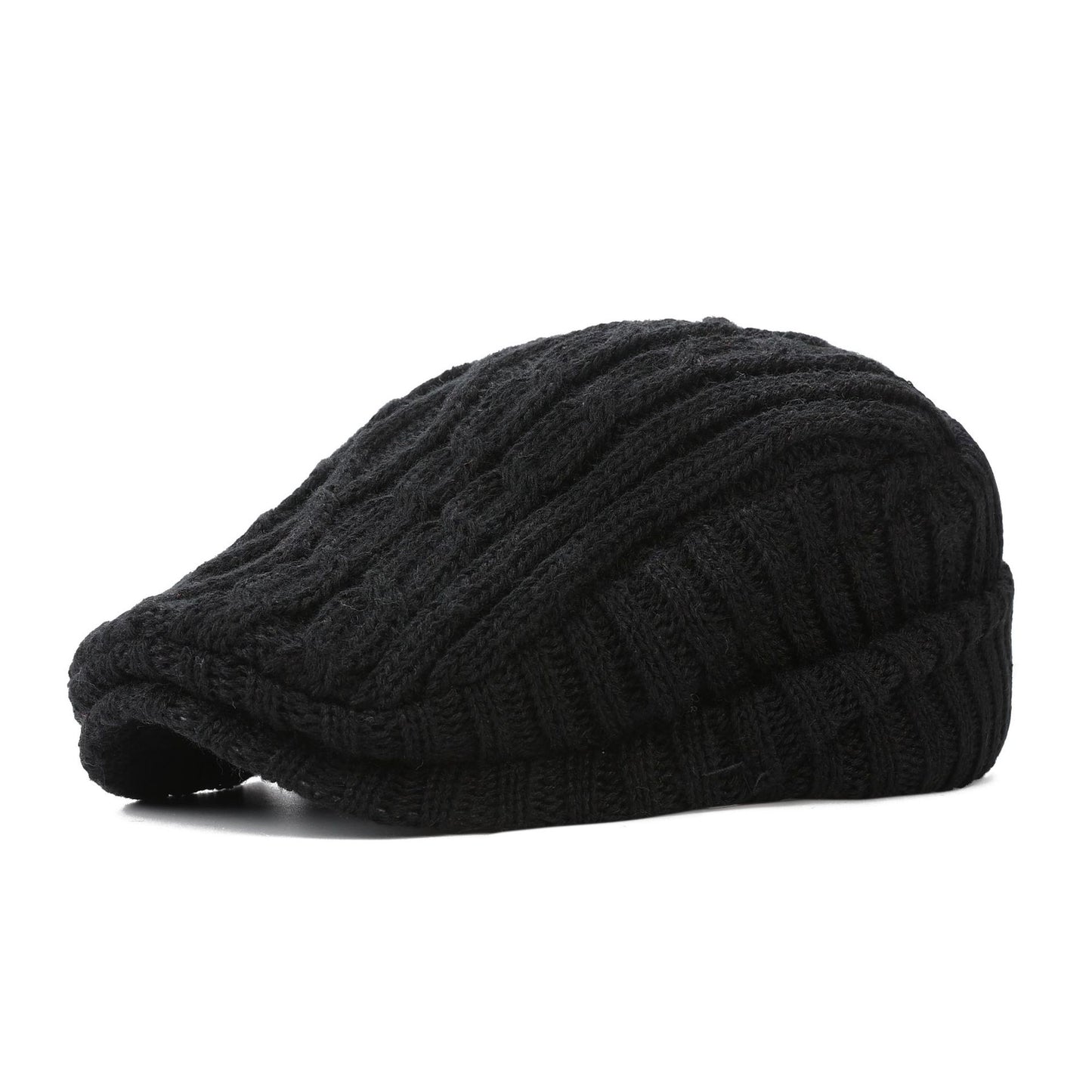 Mens Hat: Gentlemen's Fleece Lined Warm Winter and Autumn Headwear mens hats Distinguished Fine Apparel Black M