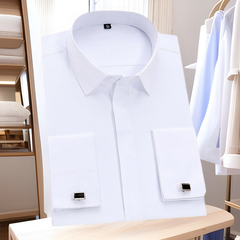 Men's Long Sleeve Business Shirt - Non-ironing mens shirt Distinguished Fine Apparel