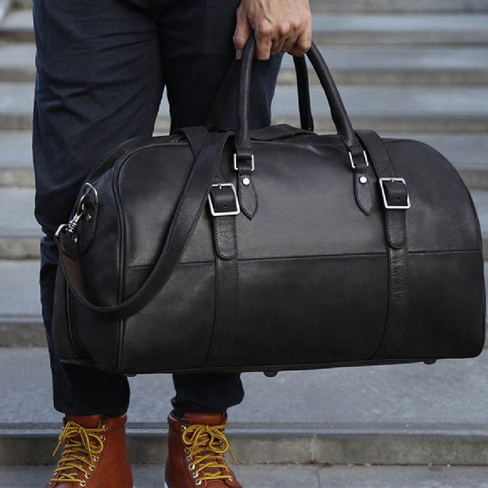 Distinguished Gents Leather Travel Bag Large Capacity Casual Portable gents bag Distinguished Fine Apparel