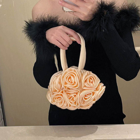 Lady's Retro Hand-held Oblique - Handmade Flower Bag ladys accessorys Distinguished Fine Apparel